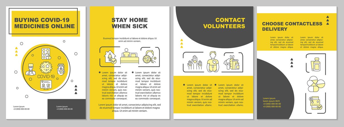 Online pharmacy brochure template set