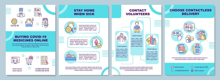 Online pharmacy safety brochure template set