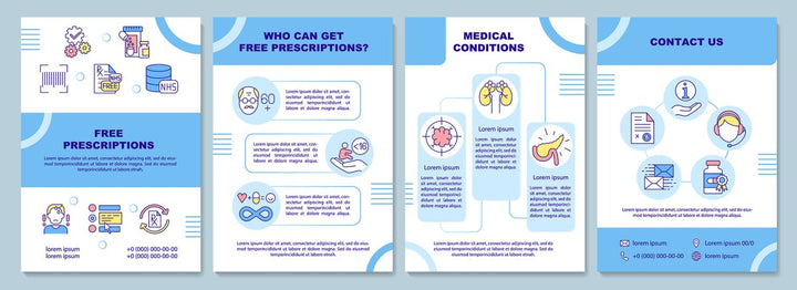 Online pharmacy safety brochure template set