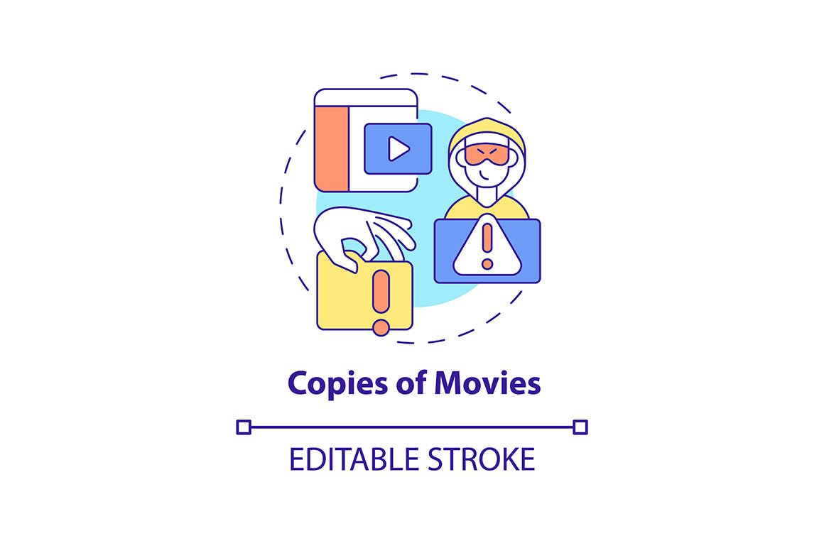 Online Piracy Concept Icons Bundle