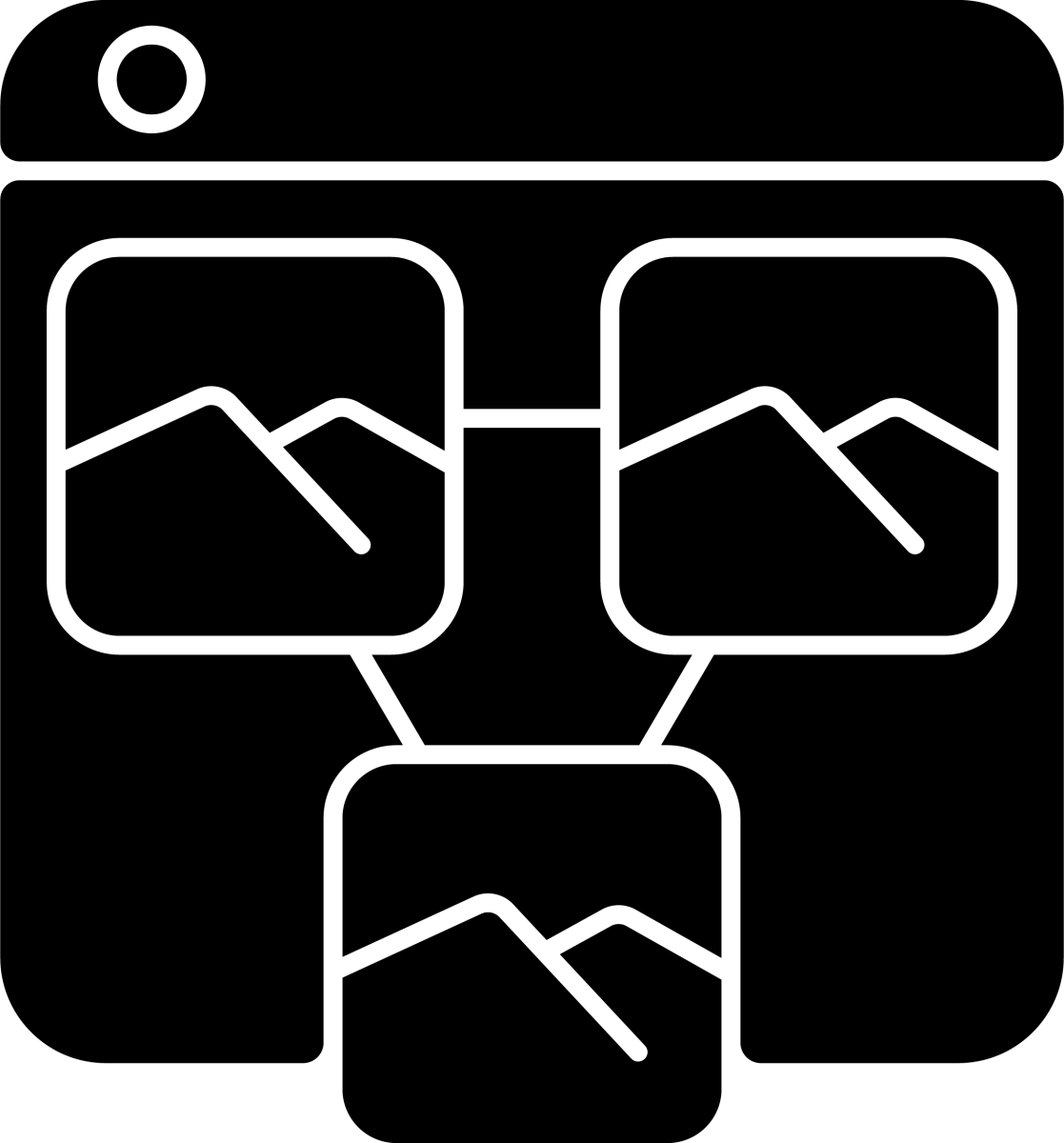Online platforms black glyph icons set on white space