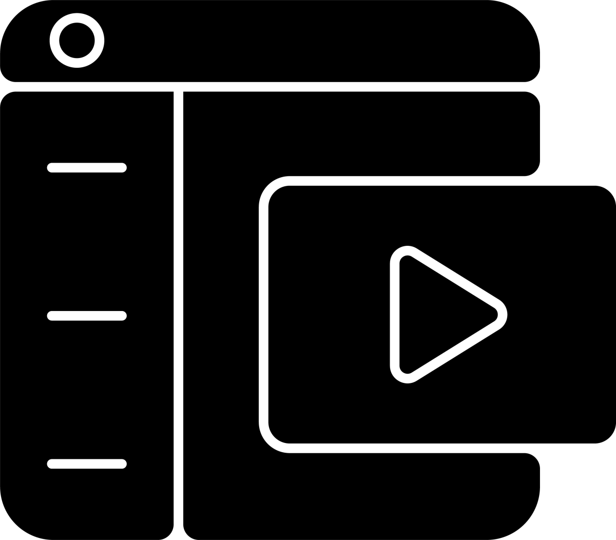 Online platforms black glyph icons set on white space