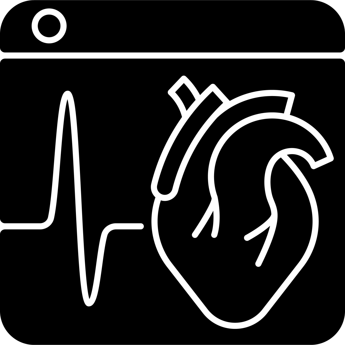 Online platforms black glyph icons set on white space