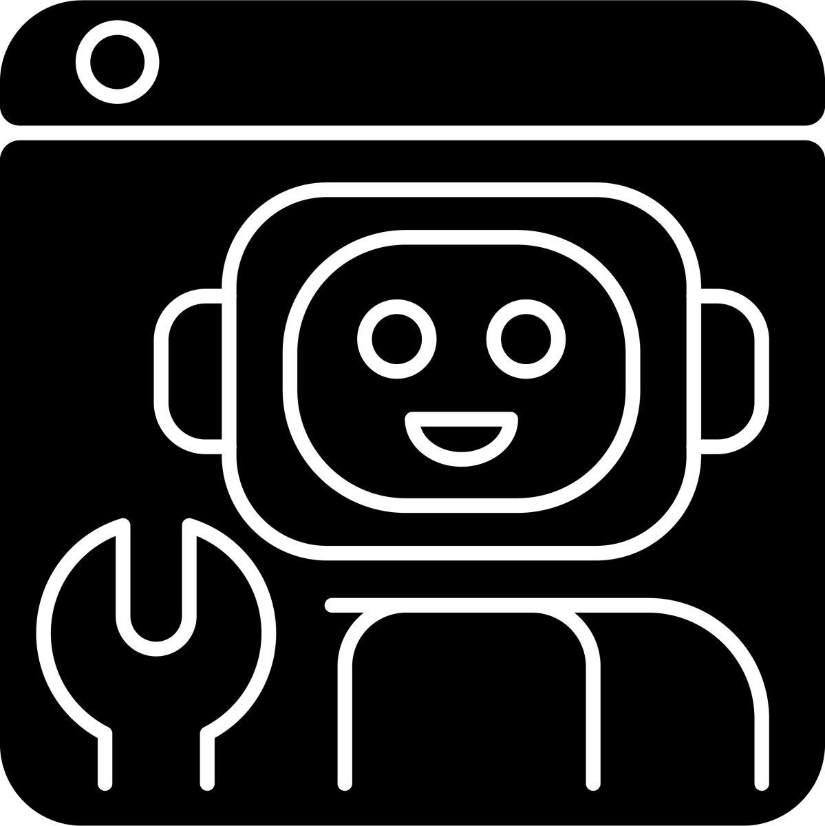 Online platforms black glyph icons set on white space