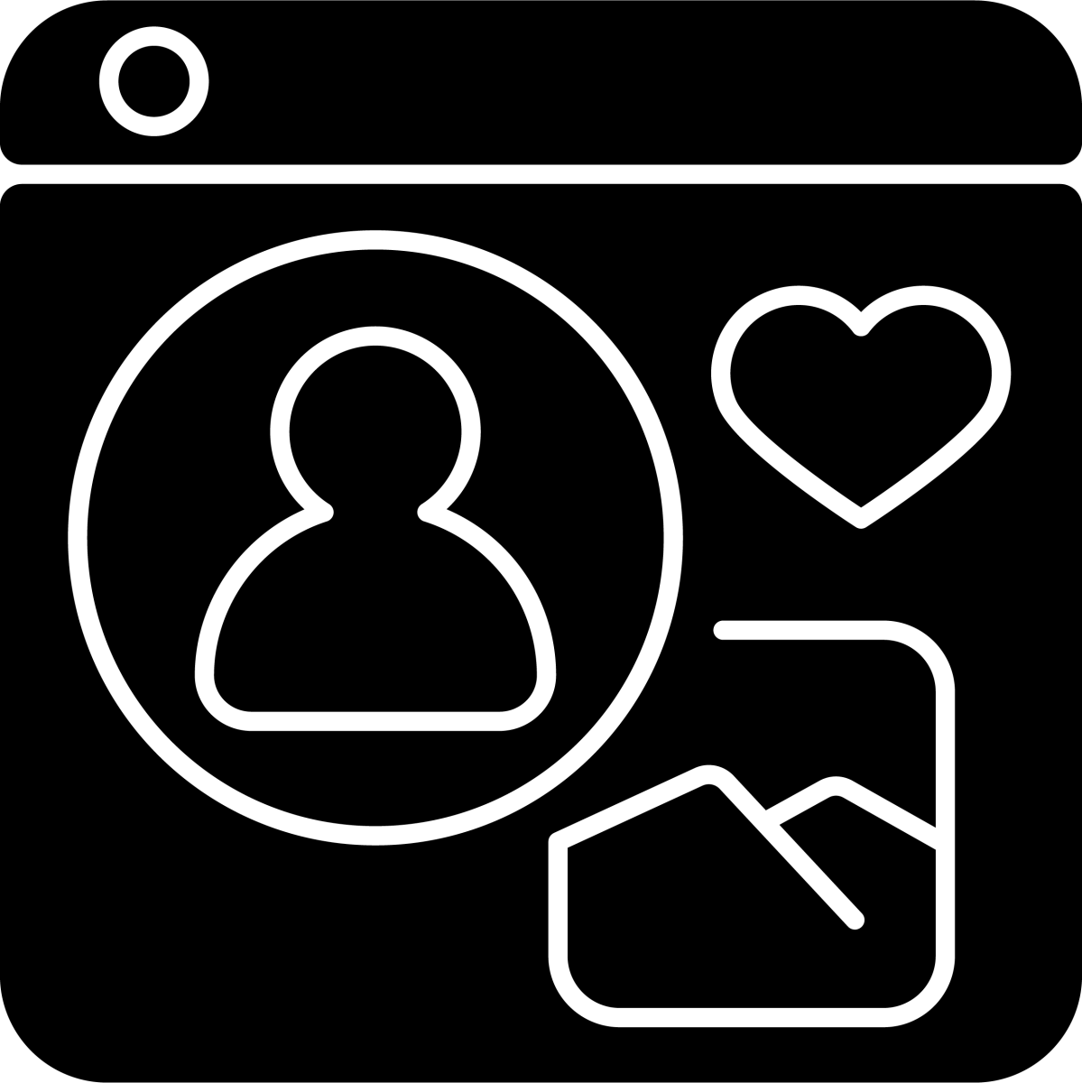 Online platforms black glyph icons set on white space
