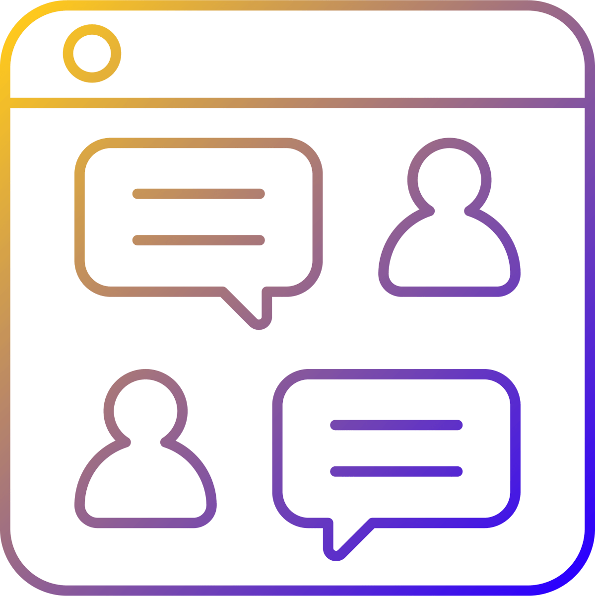Online platforms gradient linear vector icons set