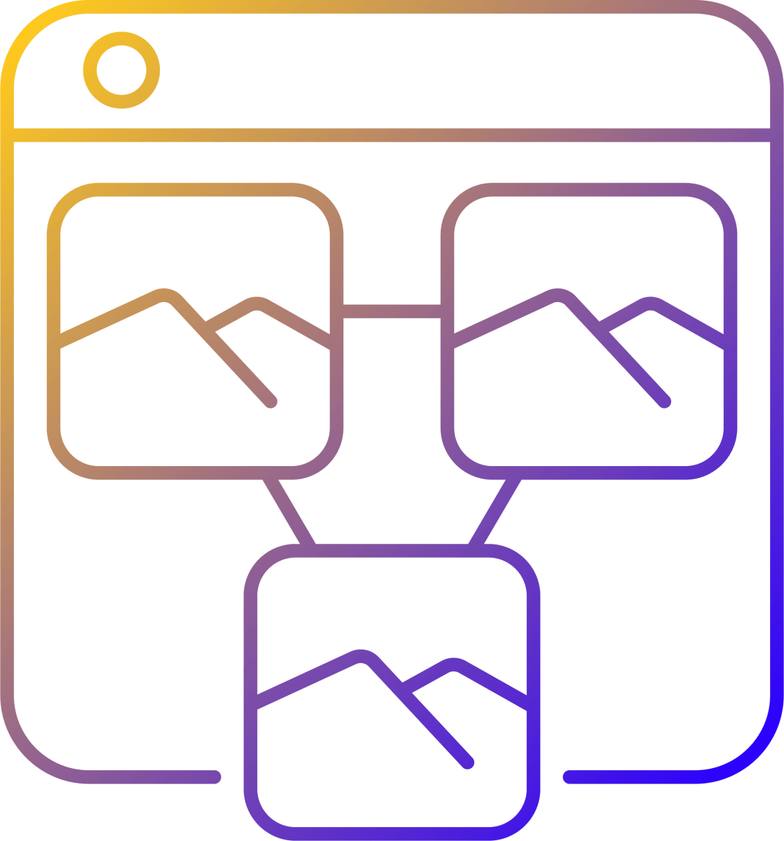 Online platforms gradient linear vector icons set