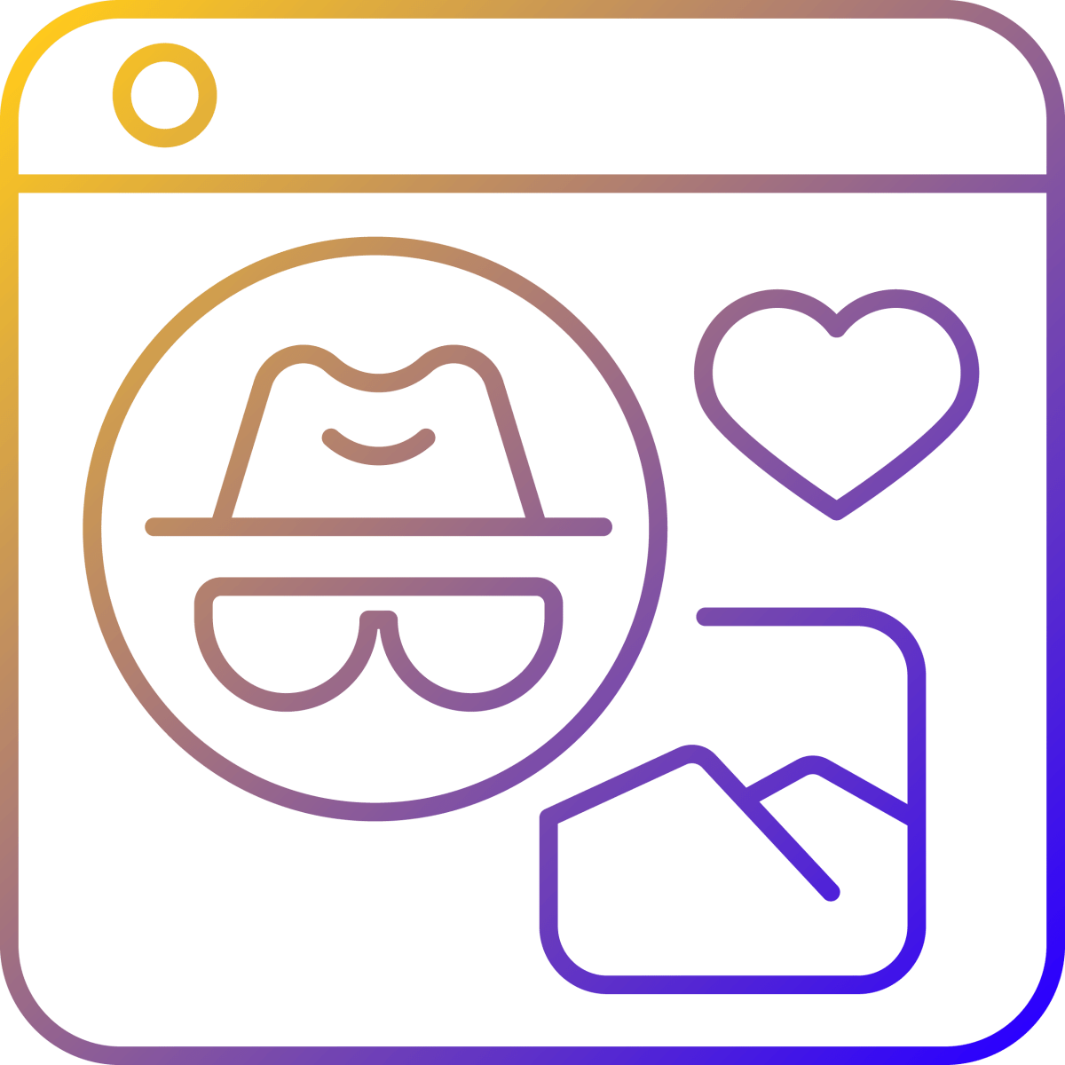 Online platforms gradient linear vector icons set
