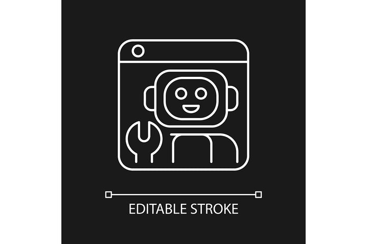 Online platforms linear icons set for dark and light mode