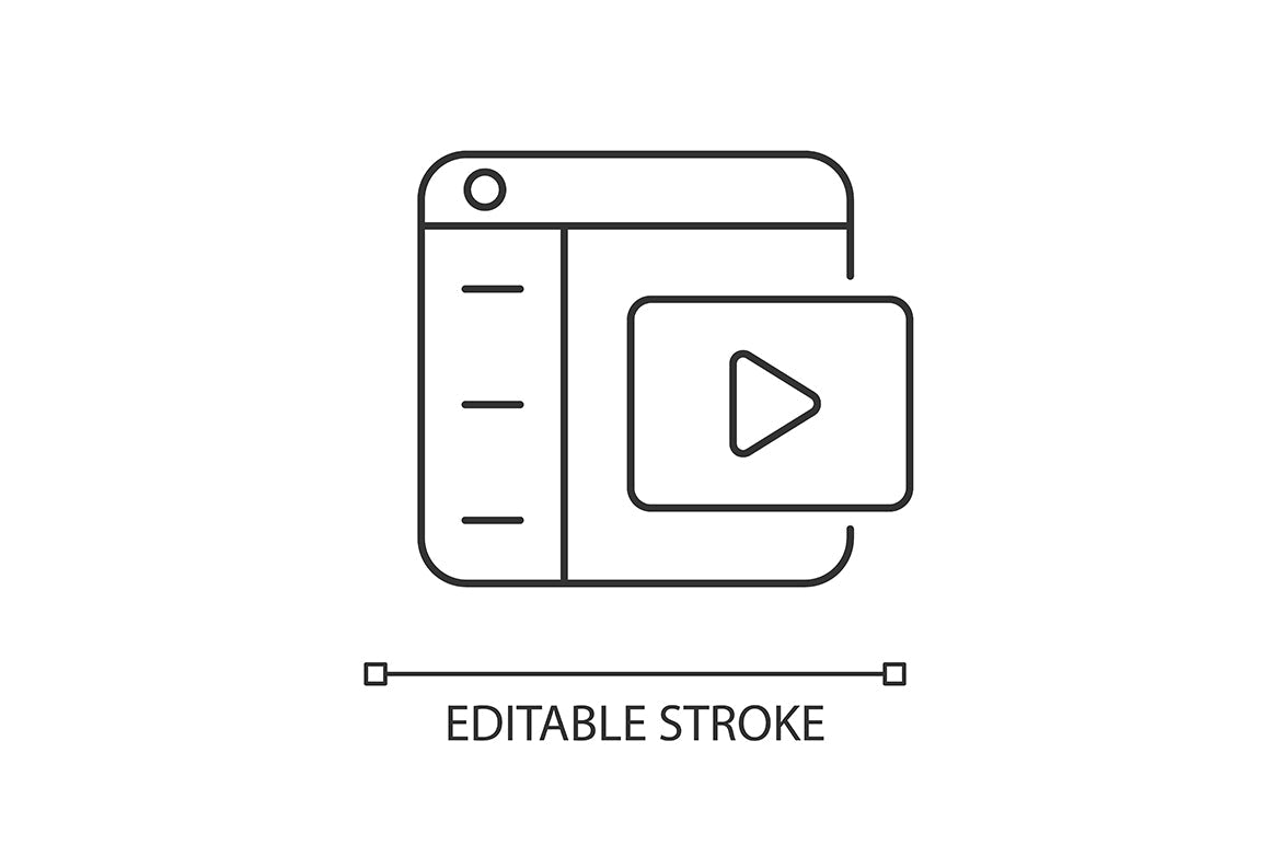 Online platforms linear icons set for dark and light mode