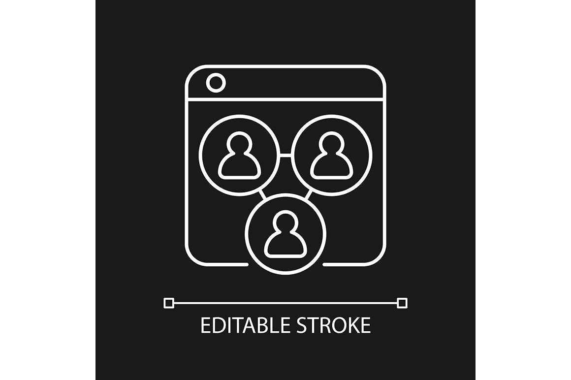 Online platforms linear icons set for dark and light mode