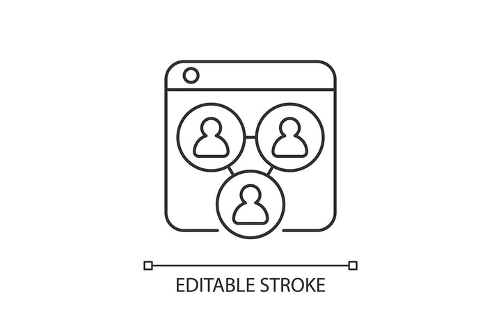 Online platforms linear icons set for dark and light mode