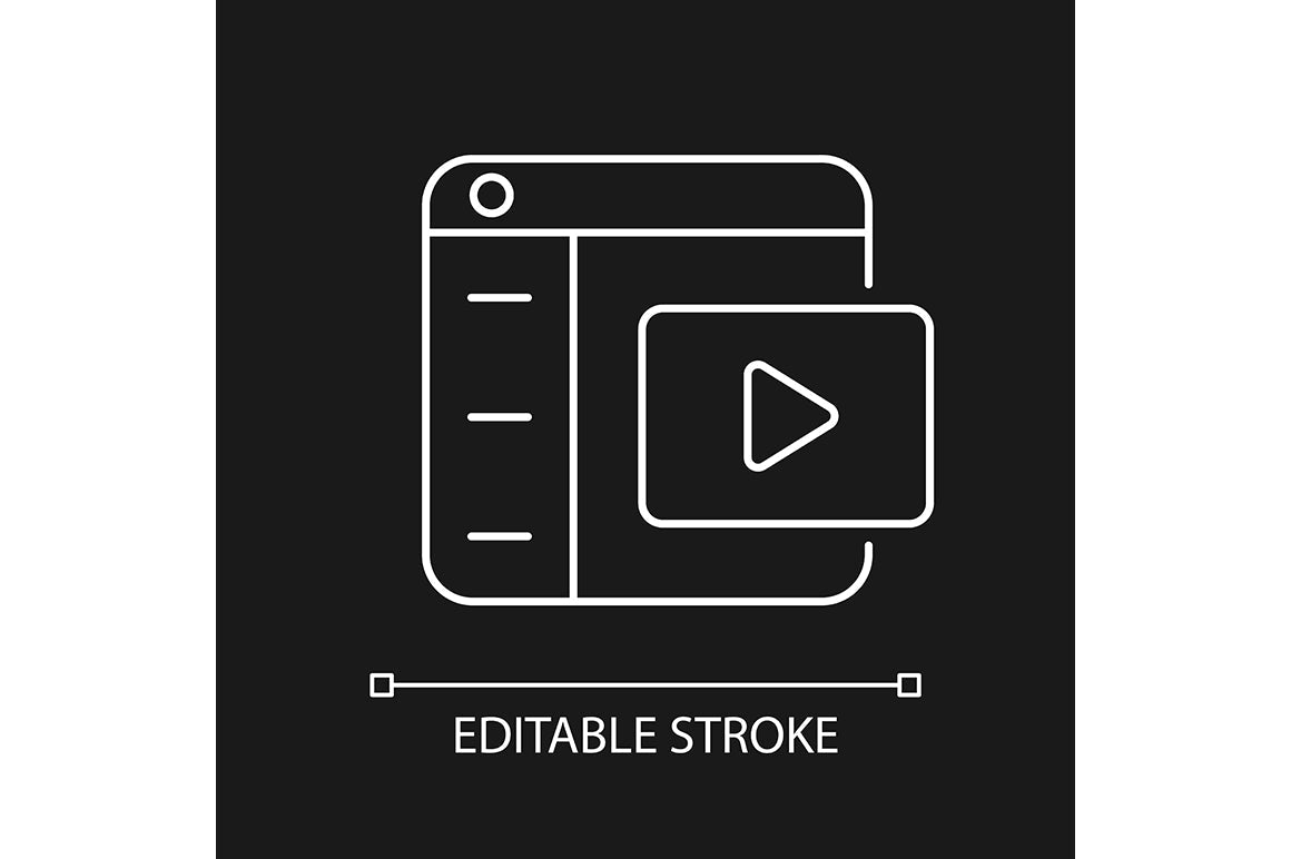 Online platforms linear icons set for dark and light mode