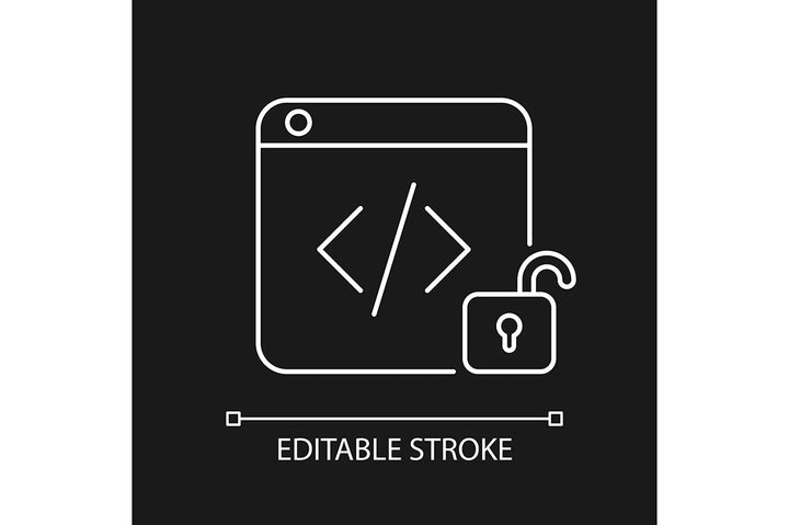 Online platforms linear icons set for dark and light mode