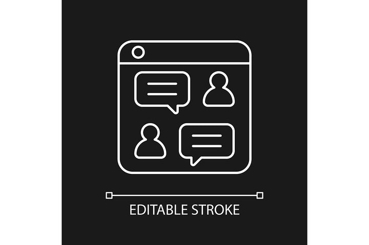 Online platforms linear icons set for dark and light mode