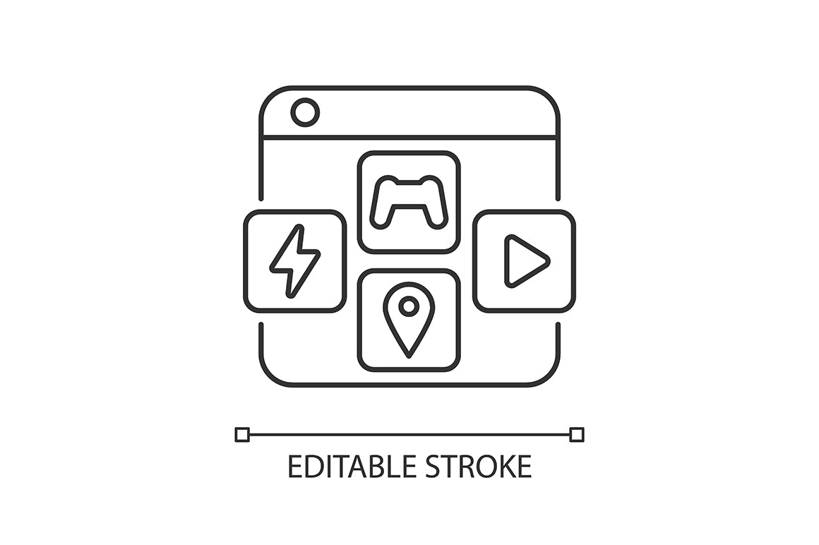 Online platforms linear icons set for dark and light mode