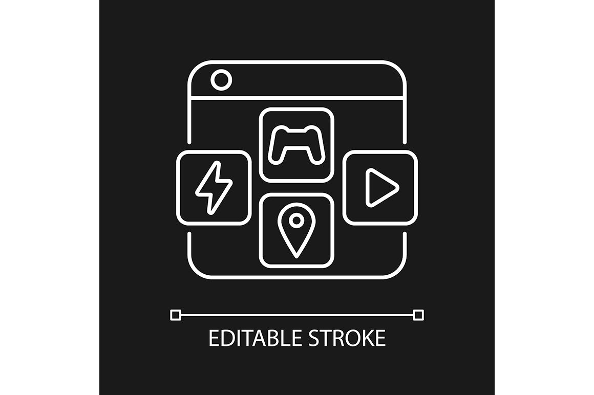 Online platforms linear icons set for dark and light mode