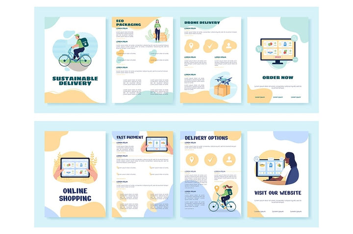 Online shopping brochure template set