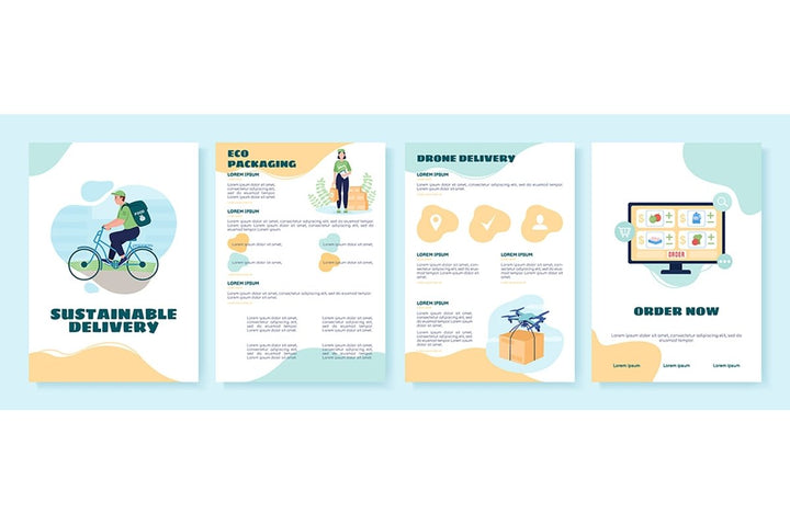 Online shopping brochure template set