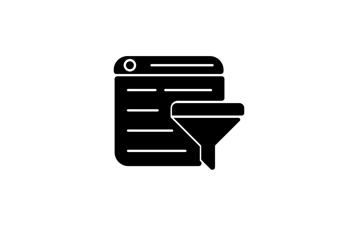 Online surveillance and censorship black glyph icons set on white space