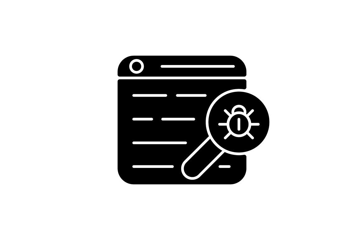 Online surveillance and censorship black glyph icons set on white space