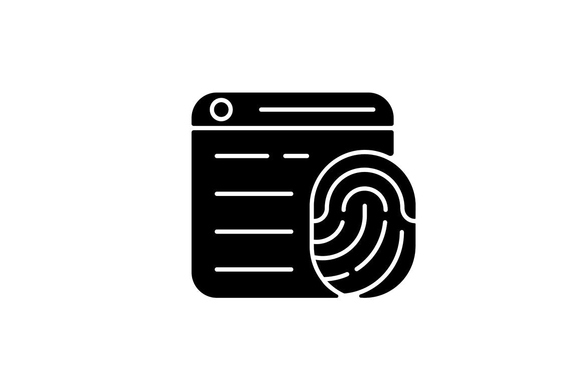 Online surveillance and censorship black glyph icons set on white space