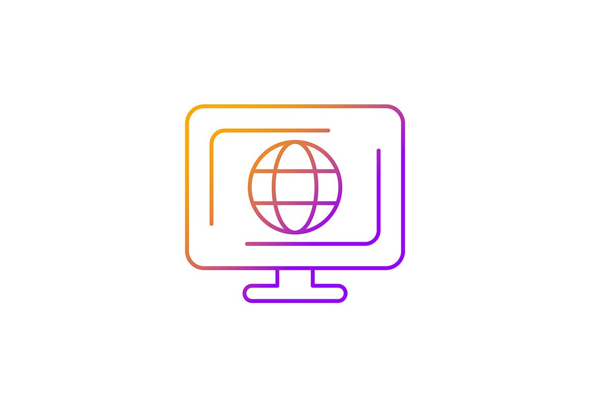 Online surveillance and censorship gradient linear vector icons set