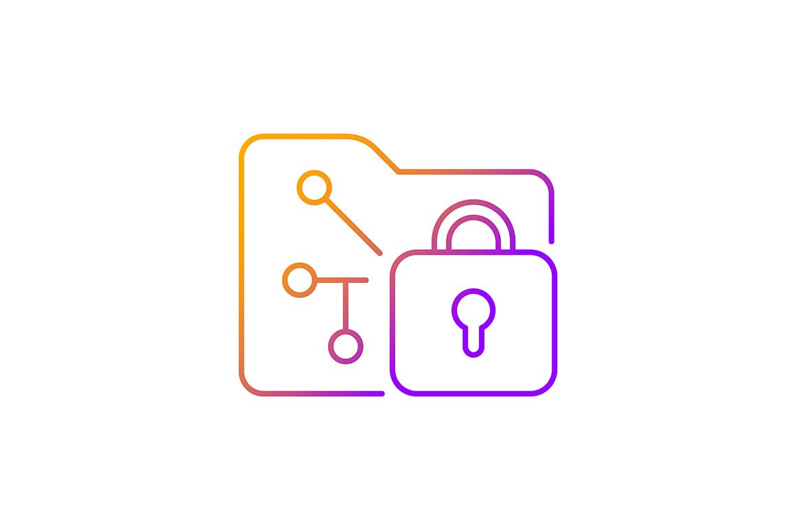 Online surveillance and censorship gradient linear vector icons set