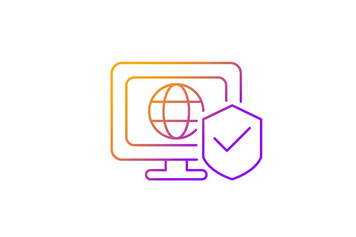 Online surveillance and censorship gradient linear vector icons set