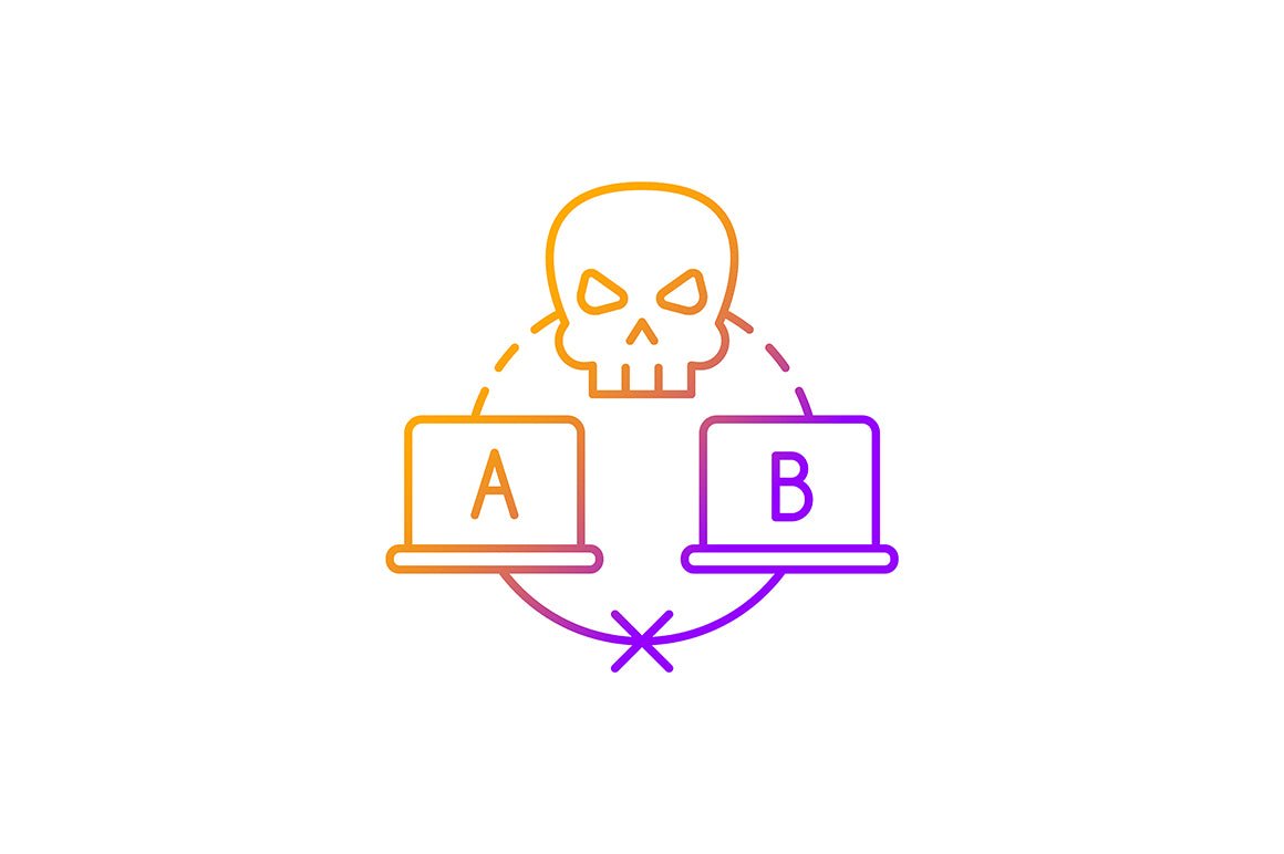 Online surveillance and censorship gradient linear vector icons set
