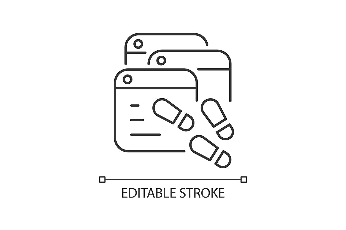 Online surveillance and censorship linear icons set for dark and light mode. Editable Stroke