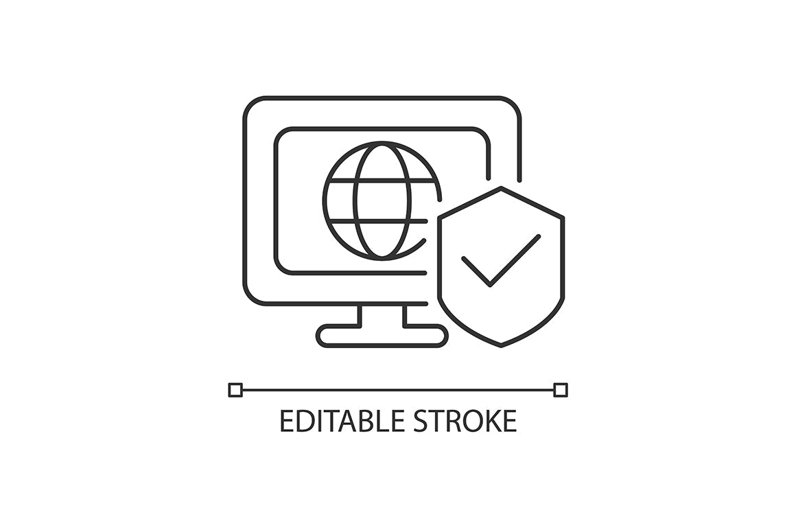 Online surveillance and censorship linear icons set for dark and light mode. Editable Stroke