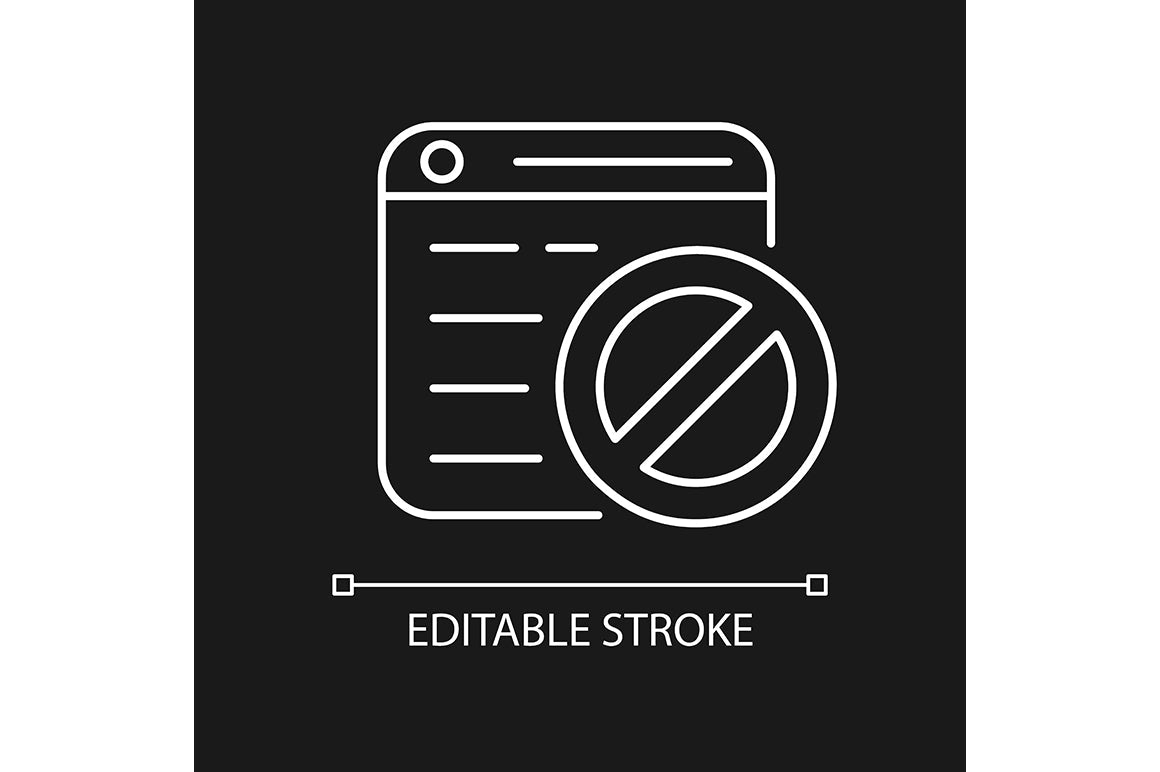 Online surveillance and censorship linear icons set for dark and light mode. Editable Stroke