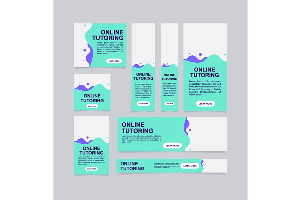 Online tutor web banner template bundle