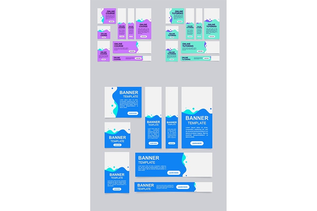 Online tutor web banner template bundle