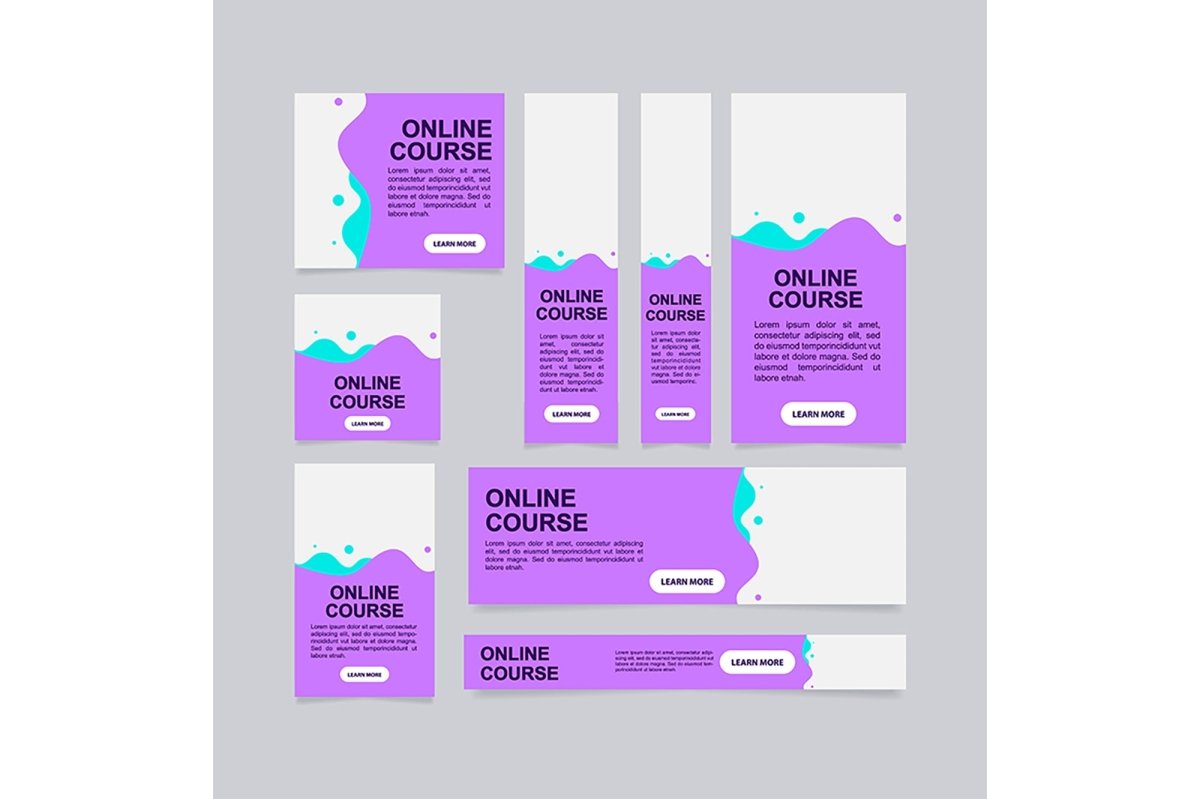 Online tutor web banner template bundle