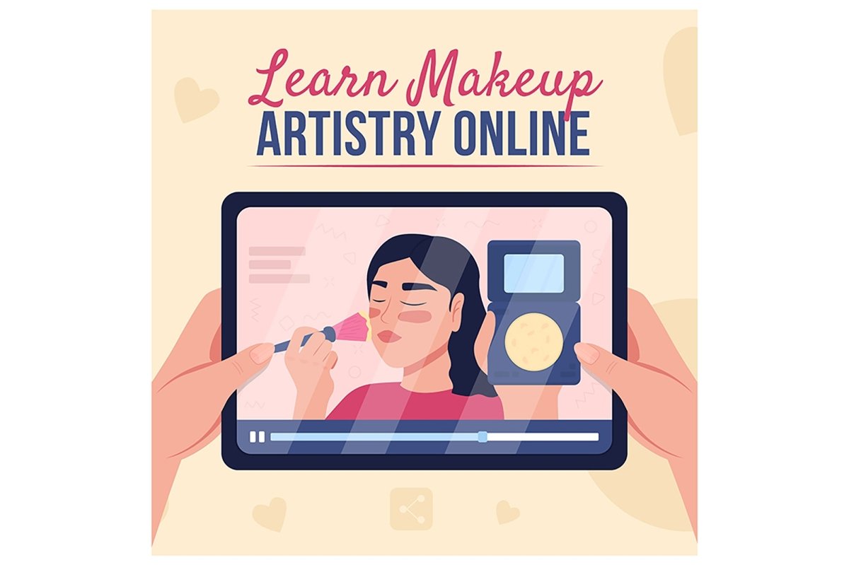 Online tutorial social media post mockup set