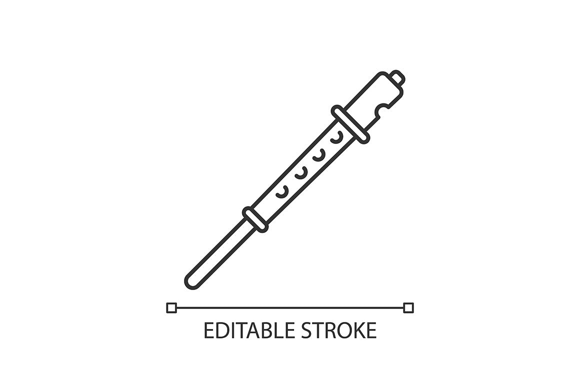 Orchestral instrument pixel perfect linear icons set
