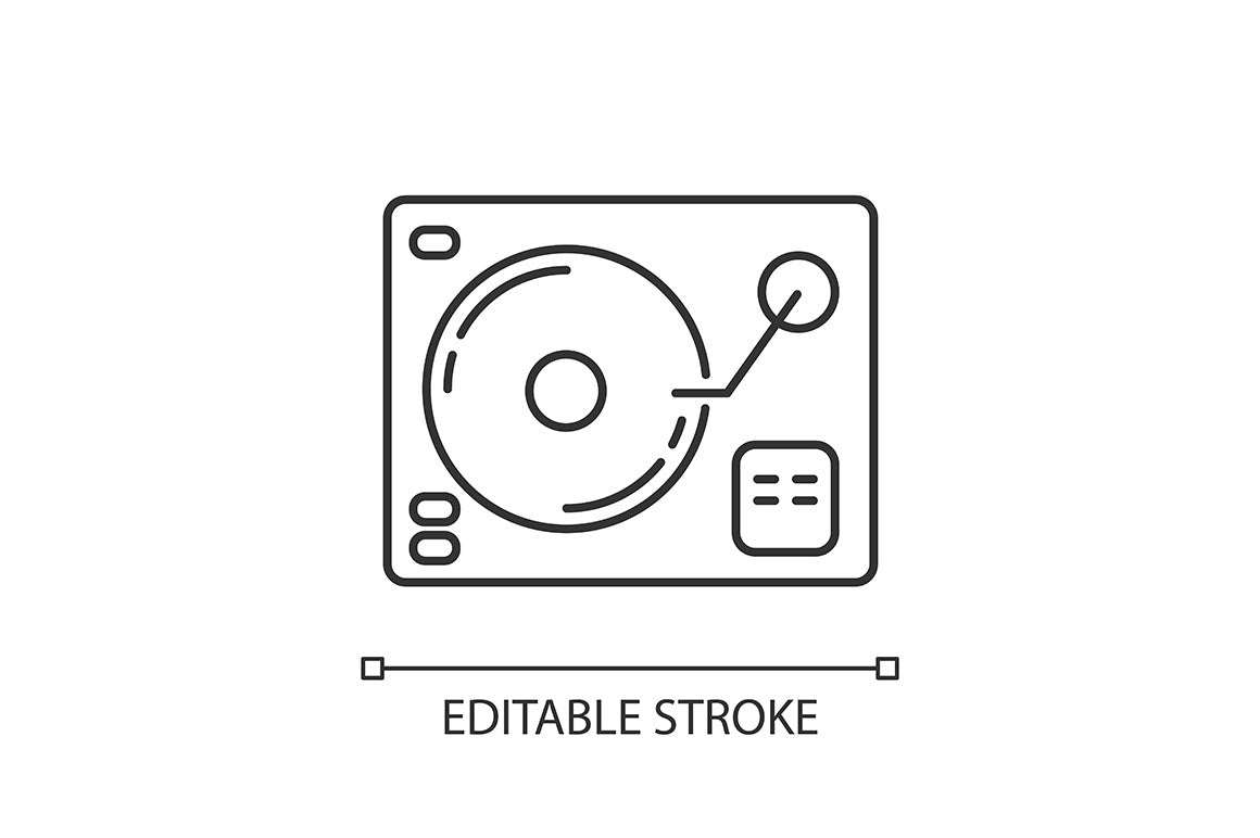 Orchestral instrument pixel perfect linear icons set