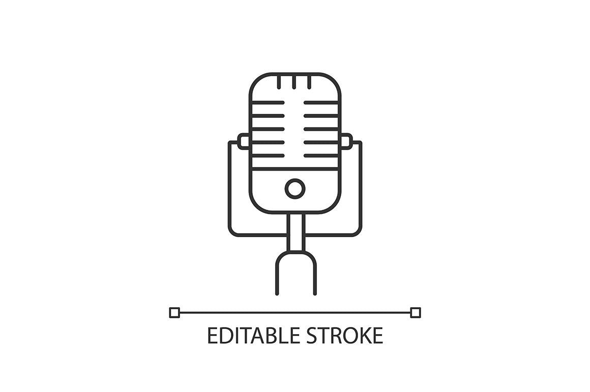 Orchestral instrument pixel perfect linear icons set