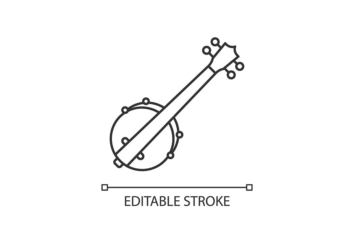 Orchestral instrument pixel perfect linear icons set