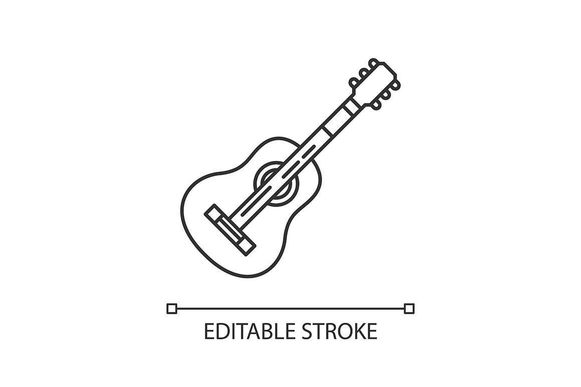 Orchestral instrument pixel perfect linear icons set