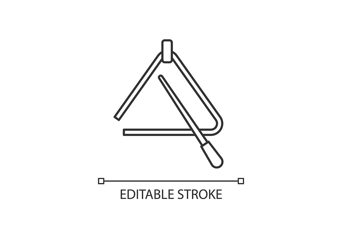 Orchestral instrument pixel perfect linear icons set