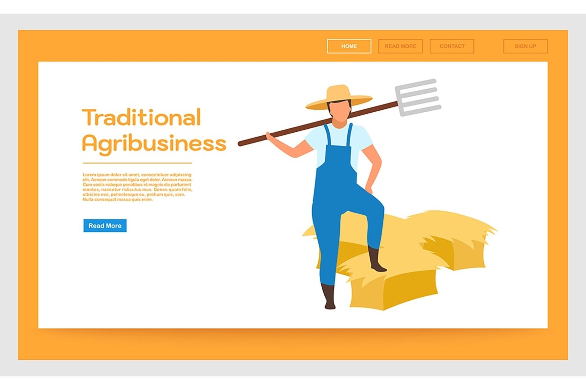 Organic food landing page vector template