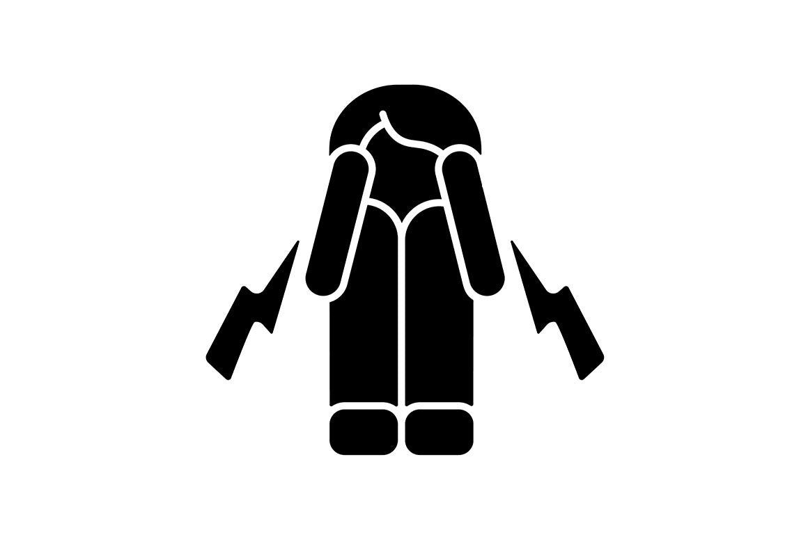 Panic disorder black glyph icons set