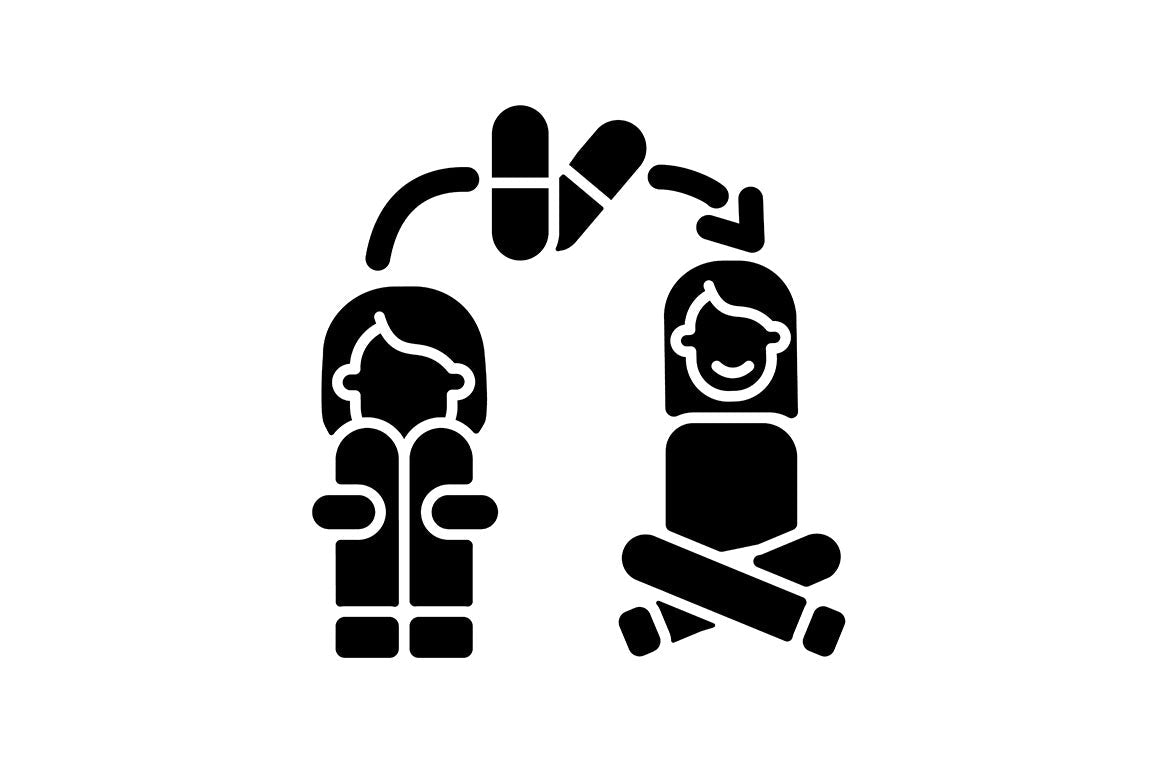Panic disorder black glyph icons set
