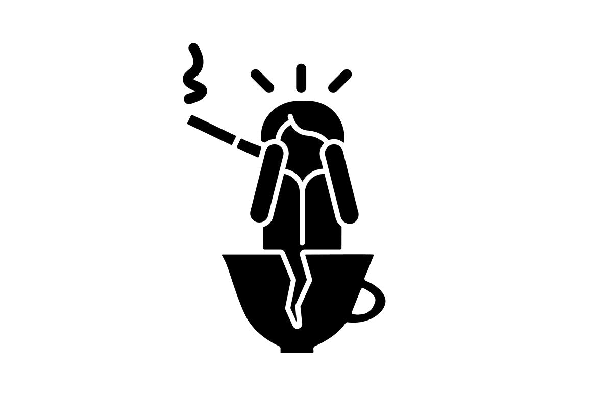 Panic disorder black glyph icons set