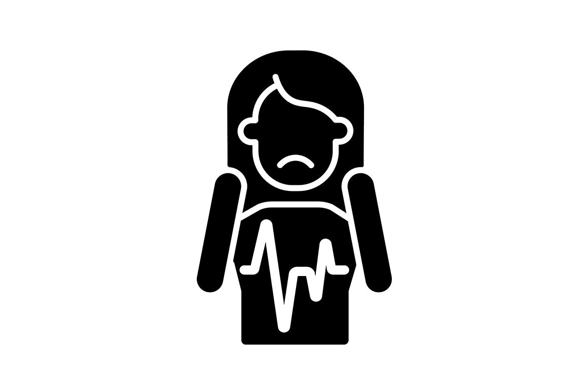 Panic disorder black glyph icons set