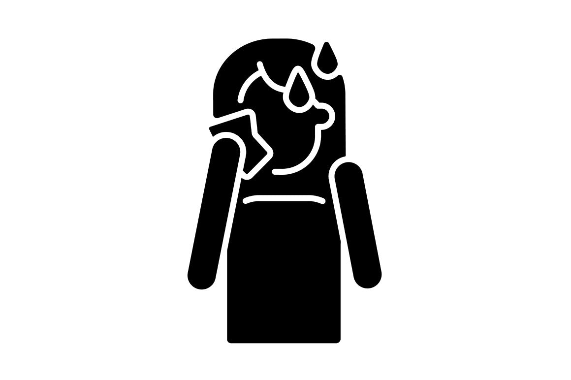 Panic disorder black glyph icons set