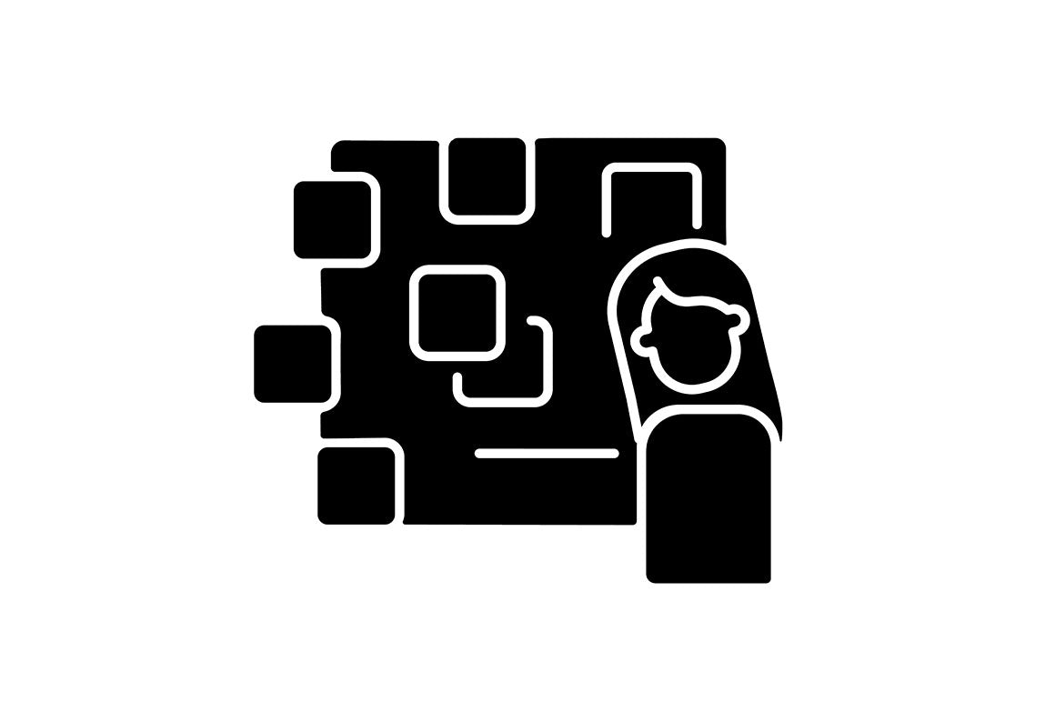 Panic disorder black glyph icons set